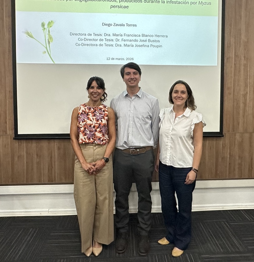Diego Zavala with his thesis supervisors after his PhD defense