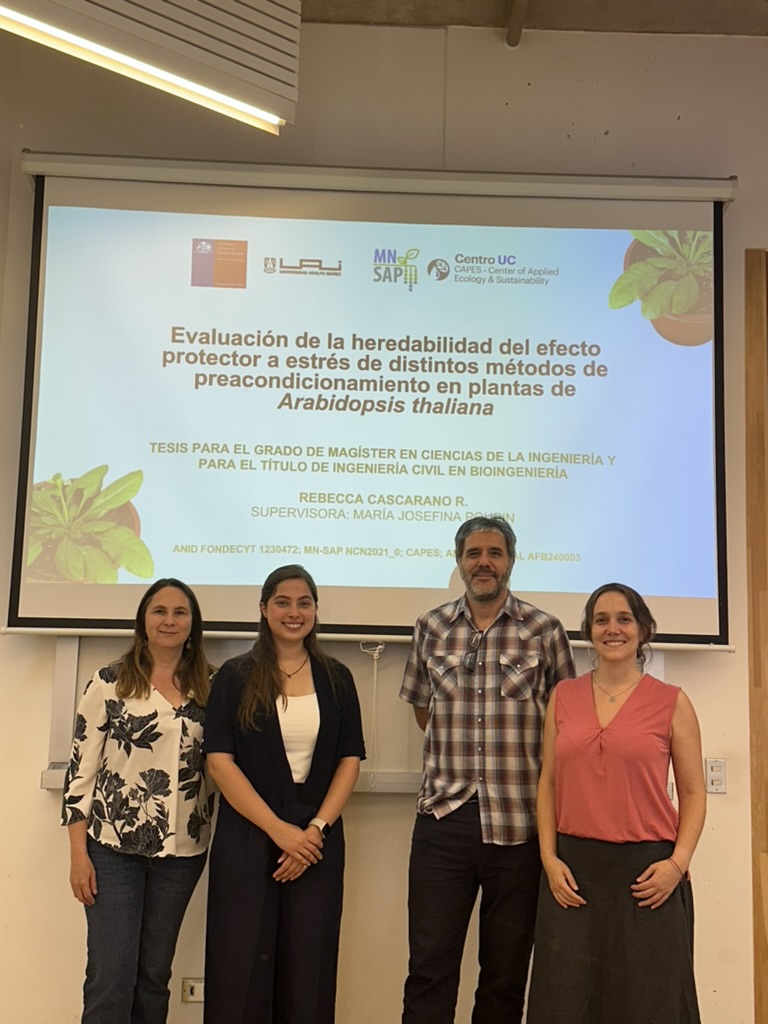 Rebecca Cascarano with her thesis committee after her master's thesis defense